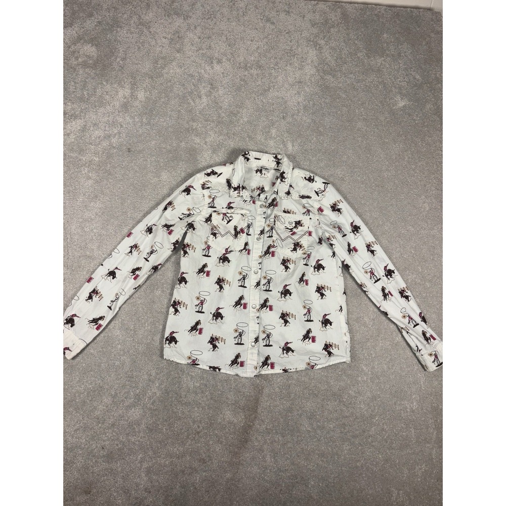 Wrangler Girls‎ Xl Barrel Racer Cowgirl Pearl snap  Some Staining